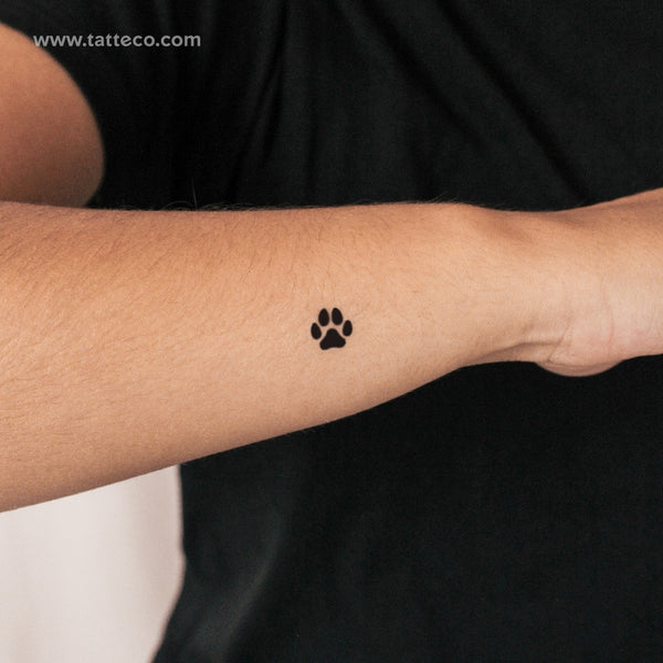 Small Dog Paw Semi-Permanent Tattoo - Set of 2