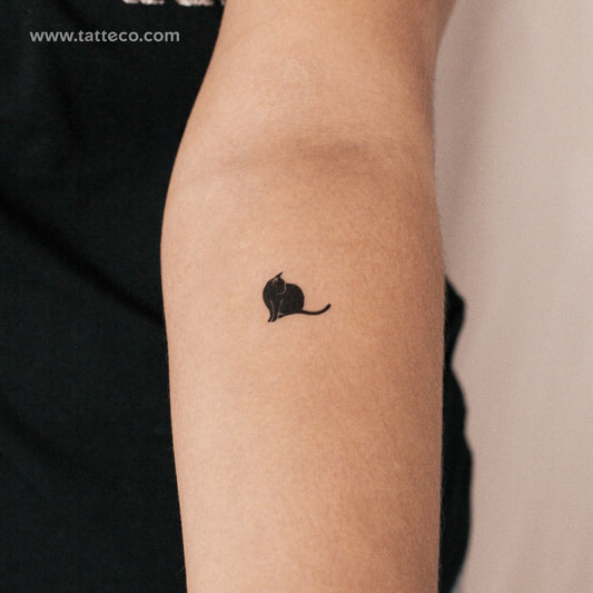 Standing Black Cat Semi-Permanent Tattoo - Set of 2