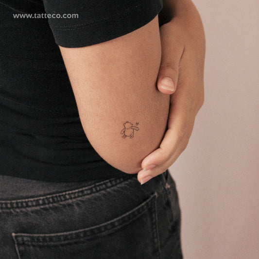 Tatuaje semipermanente clásico de Winnie Pooh y mariposa (juego de 2)