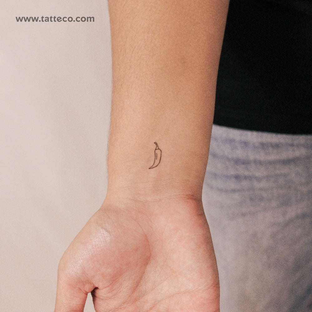 Fine Line Chili Semi-Permanent Tattoo - Set of 2