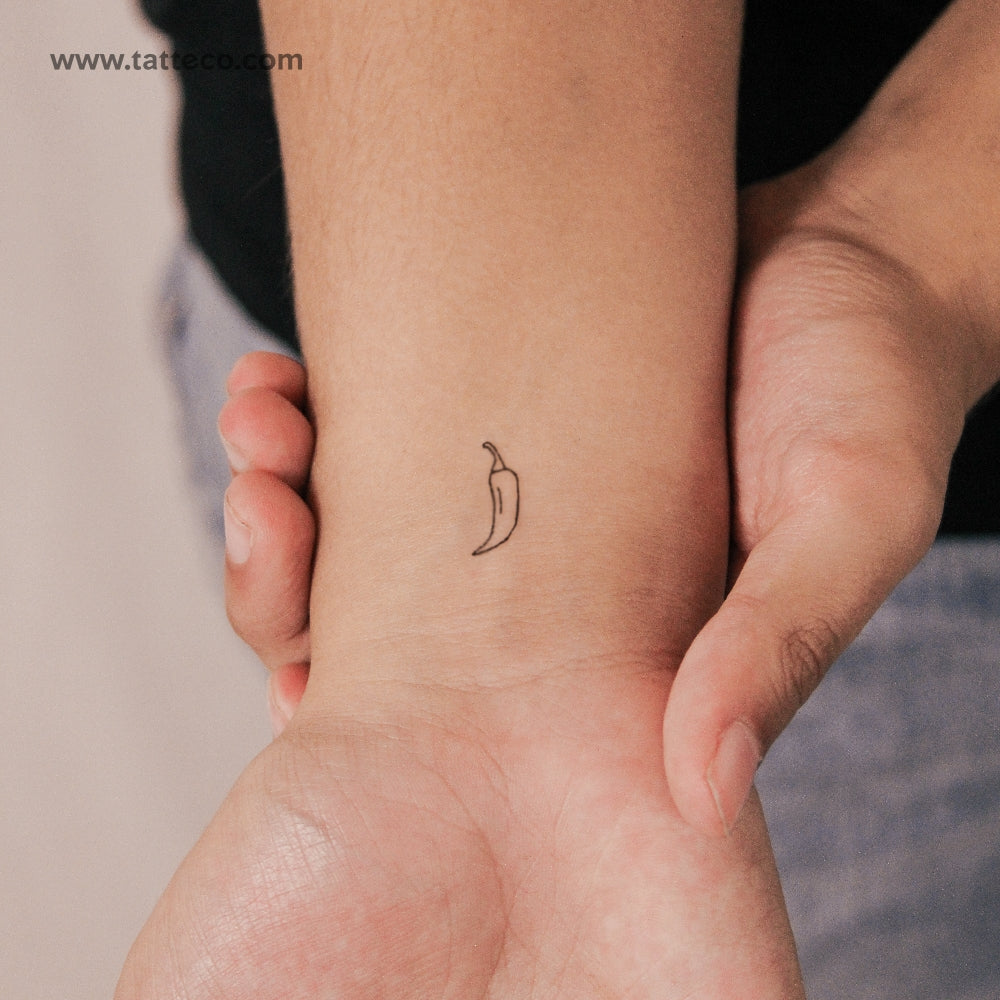 Fine Line Chili Semi-Permanent Tattoo - Set of 2