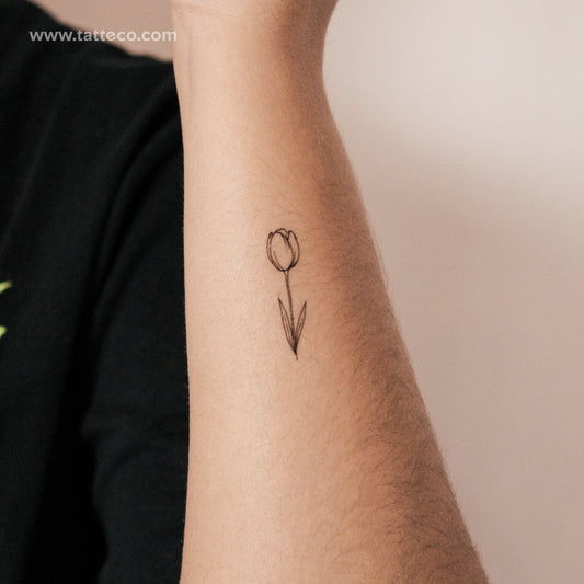 Tatuaje semipermanente de tulipán - Juego de 2