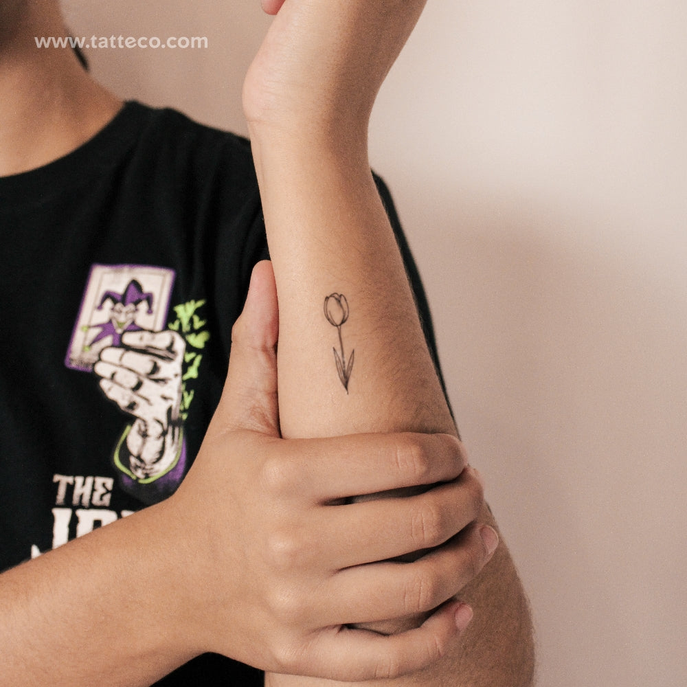 Tatuaje semipermanente de tulipán - Juego de 2