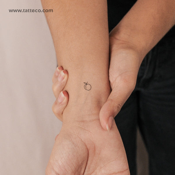 Tiny Peach Semi-Permanent Tattoo - Set of 2