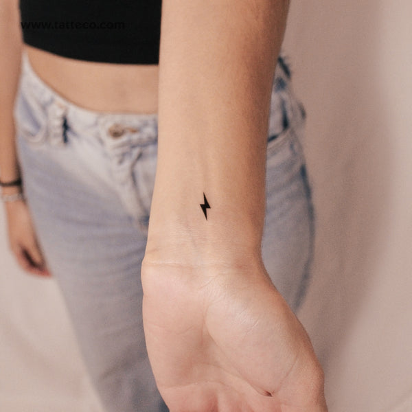 Small Lightning Bolt Semi-Permanent Tattoo - Set of 2
