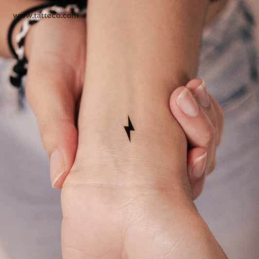 Tatuaje semipermanente de rayo pequeño (juego de 2)