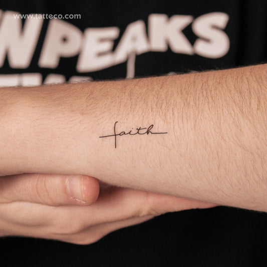 Tatuaje pequeño de cruz de fe de dos semanas (juego de 2)