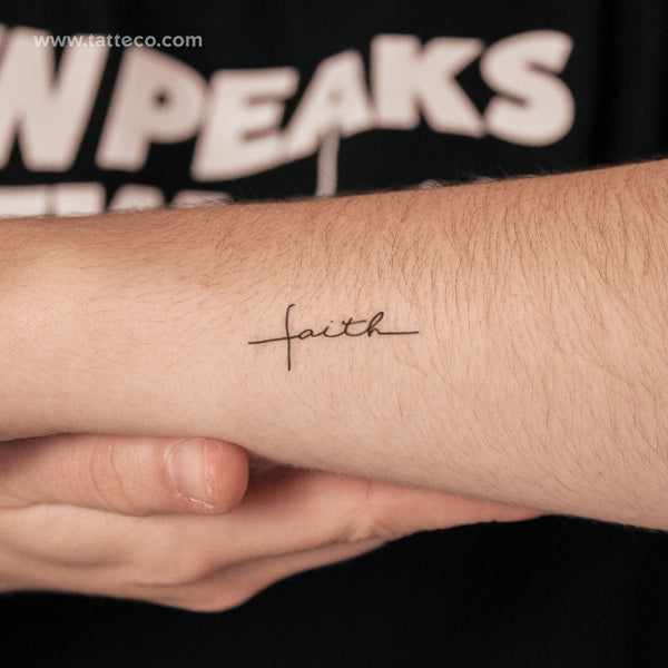 Small Faith Cross Two Week Tattoo - Set of 2