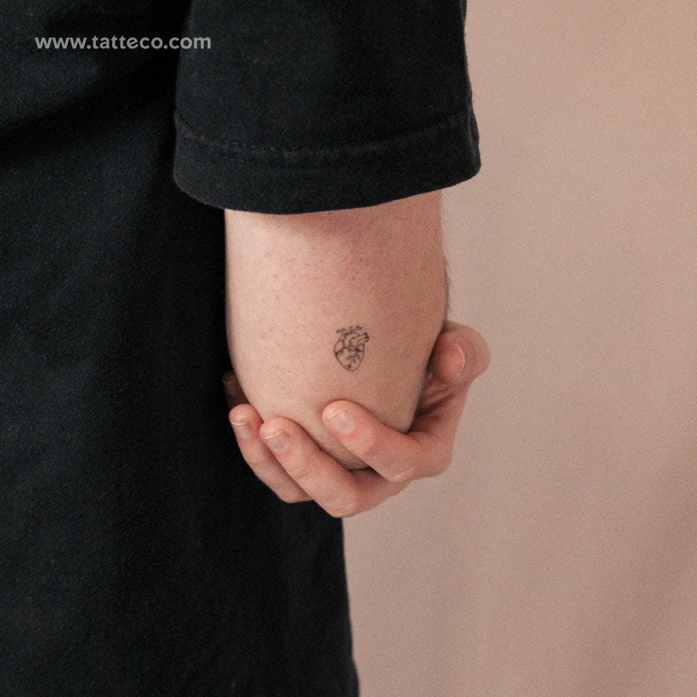 Small Anatomical Heart 2-Week Temporary Tattoo - Set of 2