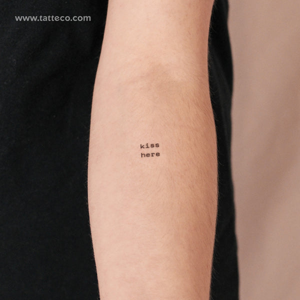 Small Kiss Here Semi-Permanent Tattoo - Set of 2
