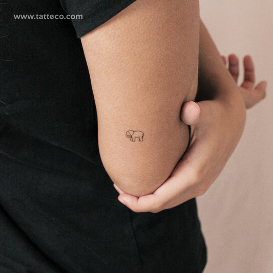 Tatuaje semipermanente de elefante - Juego de 2