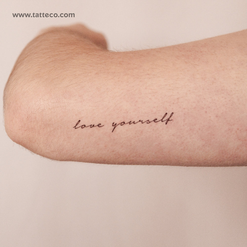 Tatuaje de dos semanas "Ámate a ti mismo" - Juego de 2