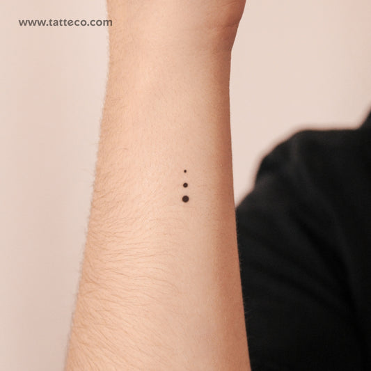 Tatuaje semipermanente de tres pequeños puntos graduales (juego de 2)