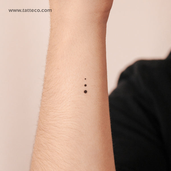 Three Tiny Gradual Dots Semi-Permanent Tattoo - Set of 2