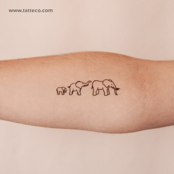 Elephant Family 2-Week Temporary Tattoo - Set of 2