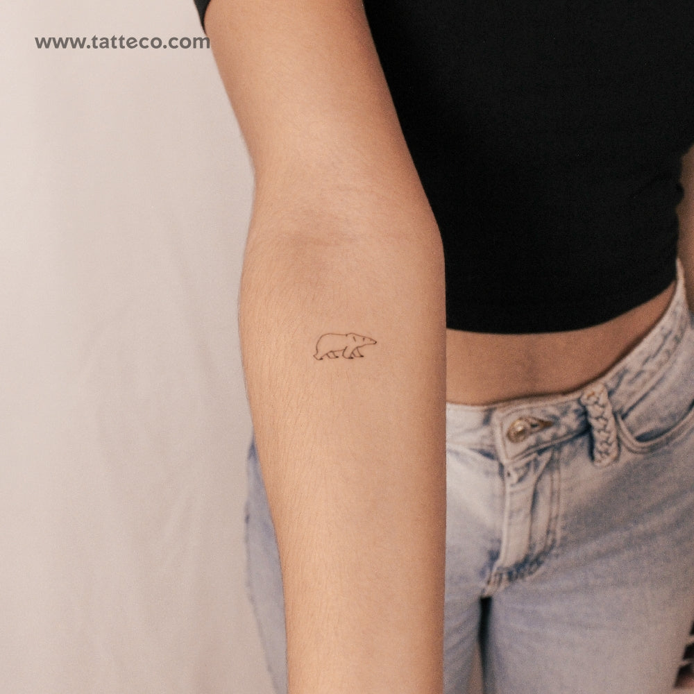 Tatuaje semipermanente de oso polar (juego de 2)