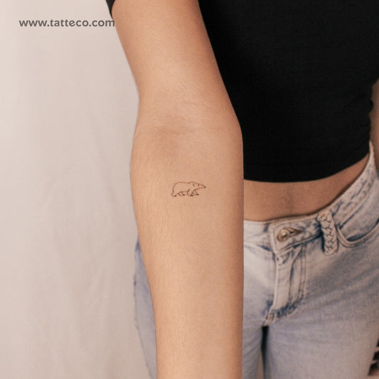 Tatuaje semipermanente de oso polar (juego de 2)