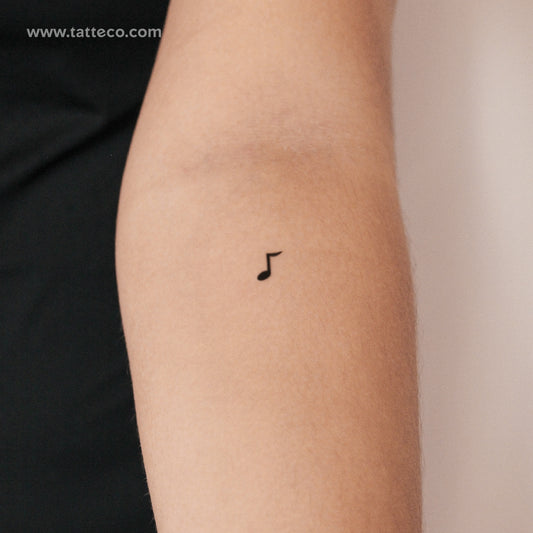 Tatuaje semipermanente de corchea musical pequeña (juego de 2)