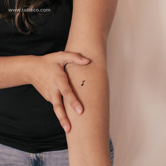 Tatuaje semipermanente de corchea musical pequeña (juego de 2)