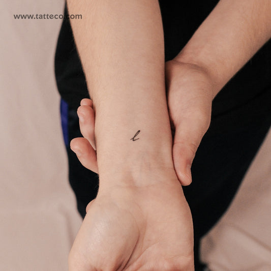 Tatuaje semipermanente de letra L manuscrita (juego de 2)