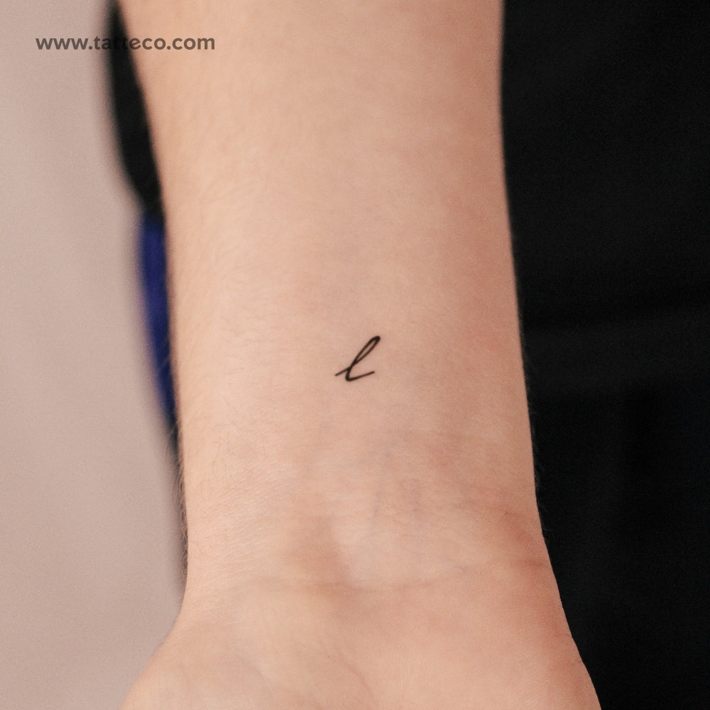 L Handwritten Letter Semi-Permanent Tattoo - Set of 2