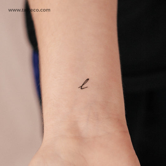 Tatuaje semipermanente de letra L manuscrita (juego de 2)