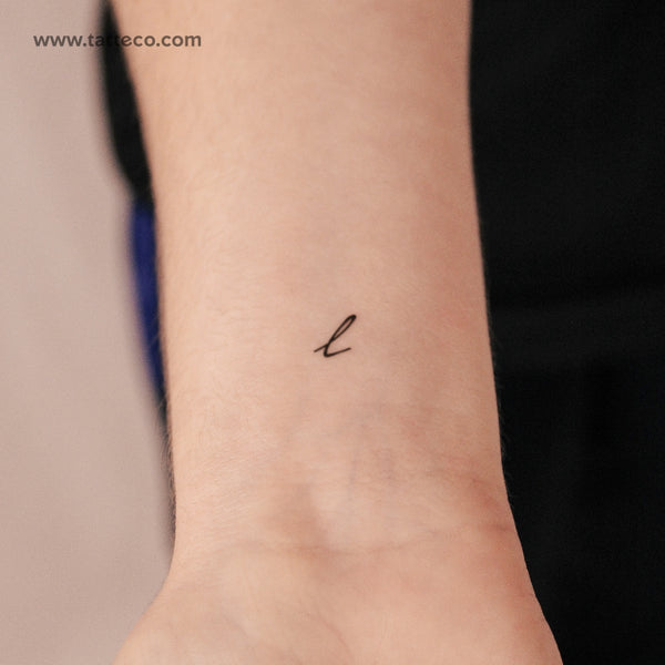 L Handwritten Letter Semi-Permanent Tattoo - Set of 2