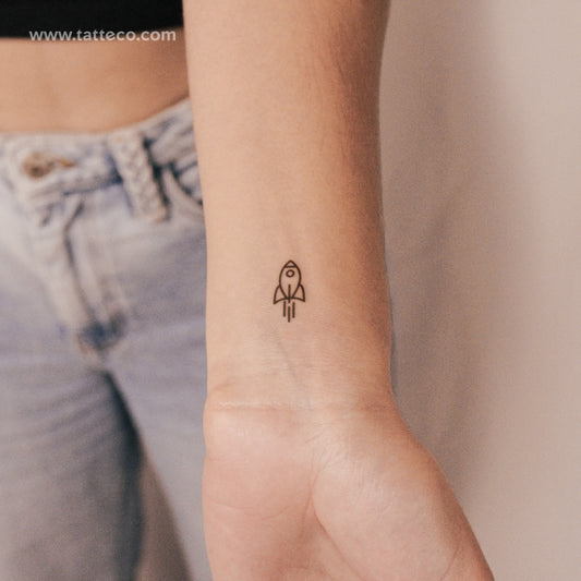 Minimalist Rocket Semi-Permanent Tattoo - Set of 2