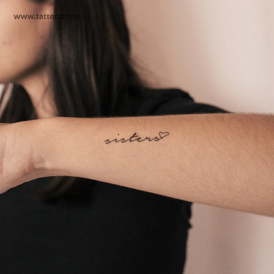 Tatuaje semipermanente "Hermanas aman" - Juego de 2