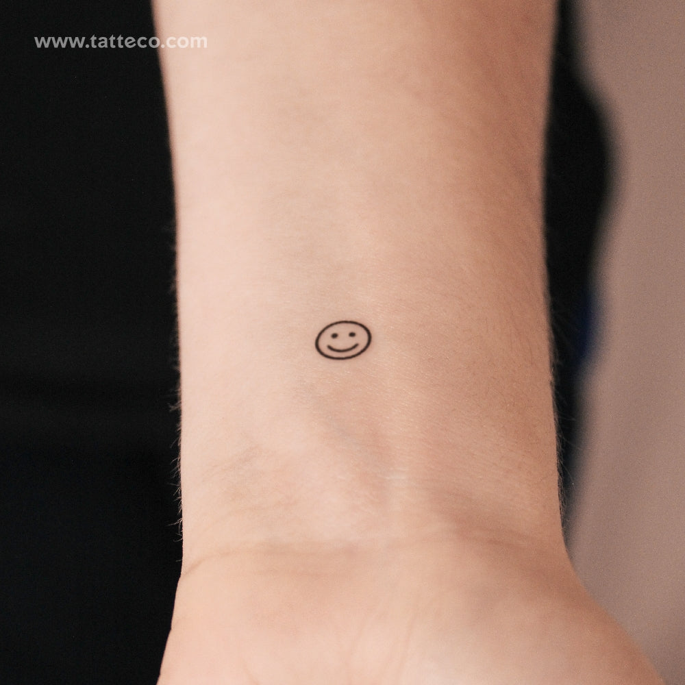 Minimalist Smiley Semi-Permanent Tattoo - Set of 2