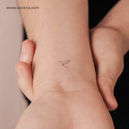 Tatuaje semipermanente minimalista pequeño de colibrí de Tatteco (juego de 2)