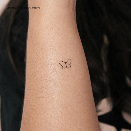 Tatuaje semipermanente de mariposa minimalista (juego de 2)