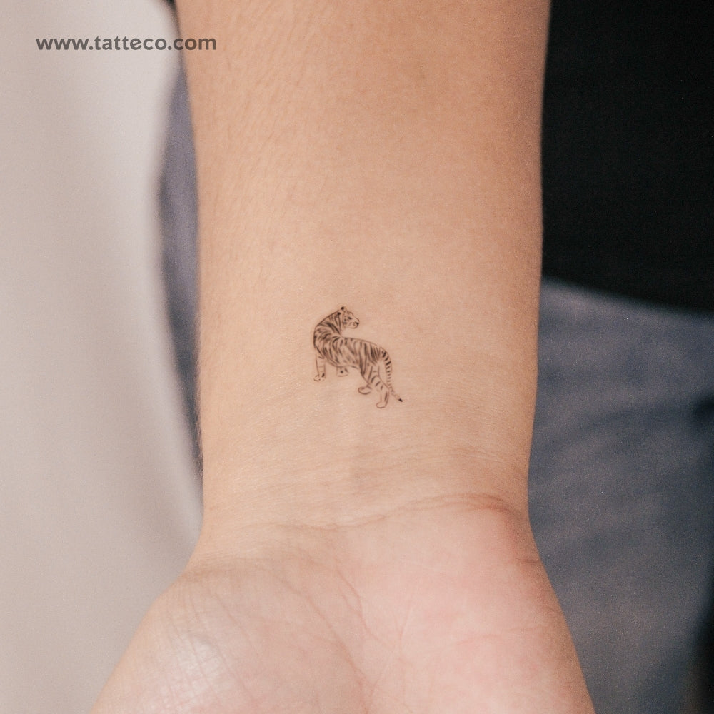 Tatuaje semipermanente de tigre - Juego de 2
