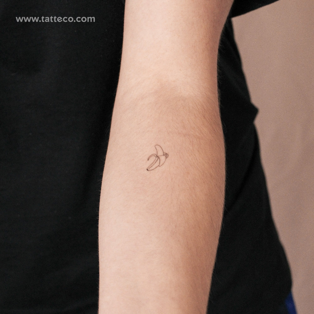 Fine Line Banana Semi-Permanent Tattoo - Set of 2