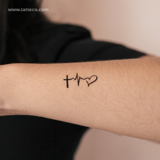 Tatuaje semipermanente pequeño de fe, esperanza y amor (juego de 2)