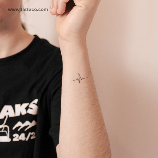 Tatuaje semipermanente de latido del corazón - Juego de 2