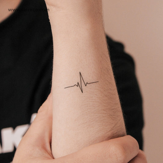 Tatuaje semipermanente de latido del corazón - Juego de 2