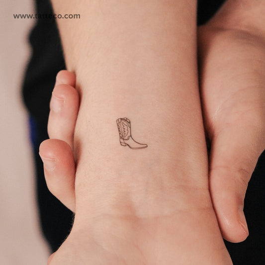 Tatuaje semipermanente de bota de vaquero - Juego de 2