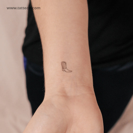 Tatuaje semipermanente de bota de vaquero - Juego de 2
