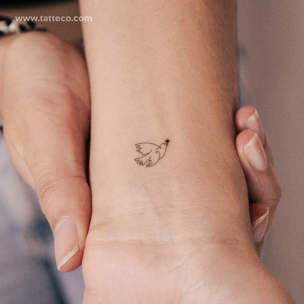 Tiny Dove Of Peace Semi-Permanent Tattoo - Set of 2