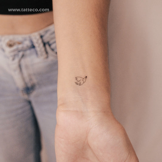 Tatuaje semipermanente de una pequeña paloma de la paz (juego de 2)