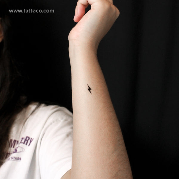 Small Lightning Bolt Semi-Permanent Tattoo - Set of 2