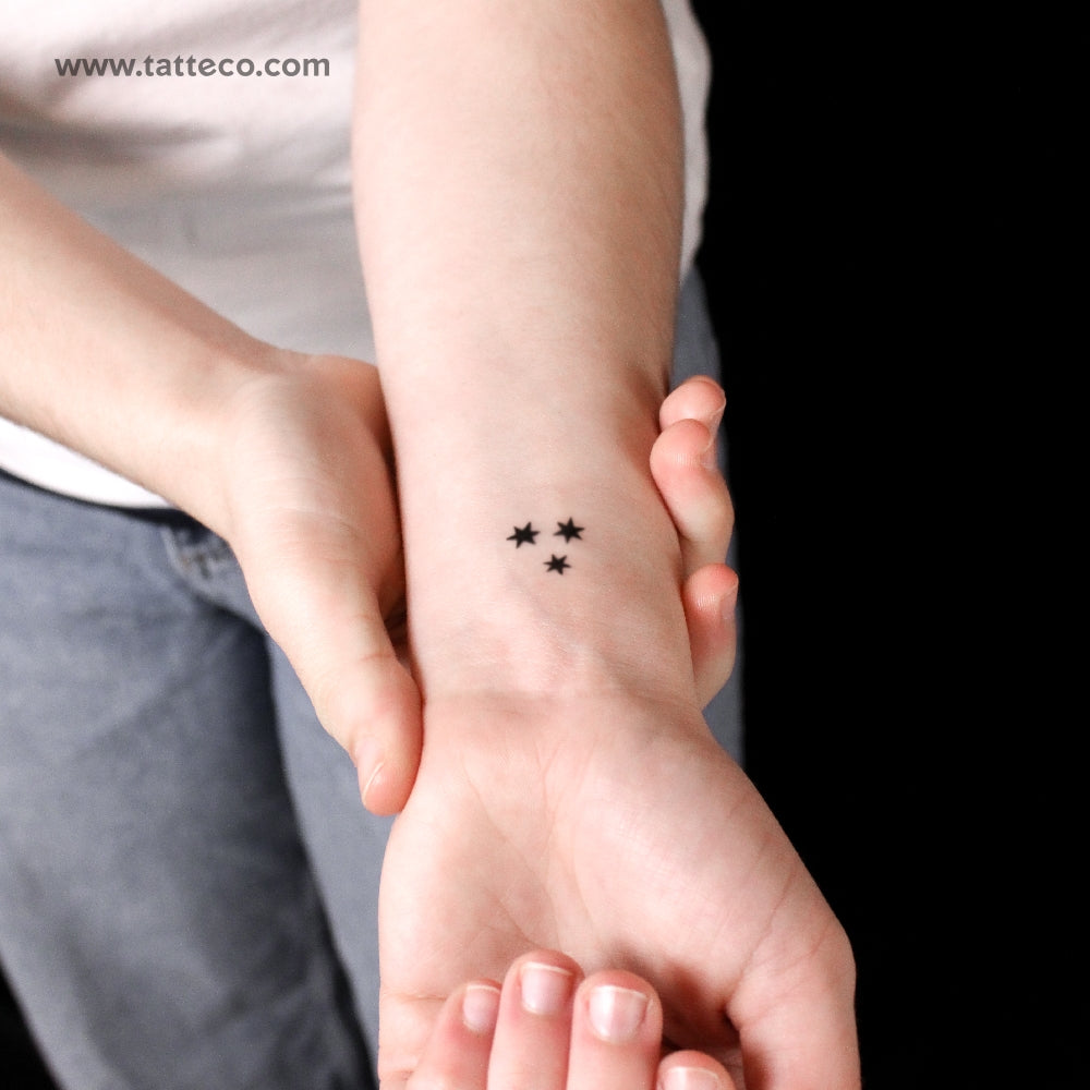 Three Stars Semi-Permanent Tattoo - Set of 2