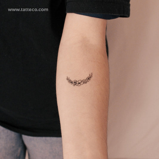 Tatuaje semipermanente de flor y luna - Juego de 2