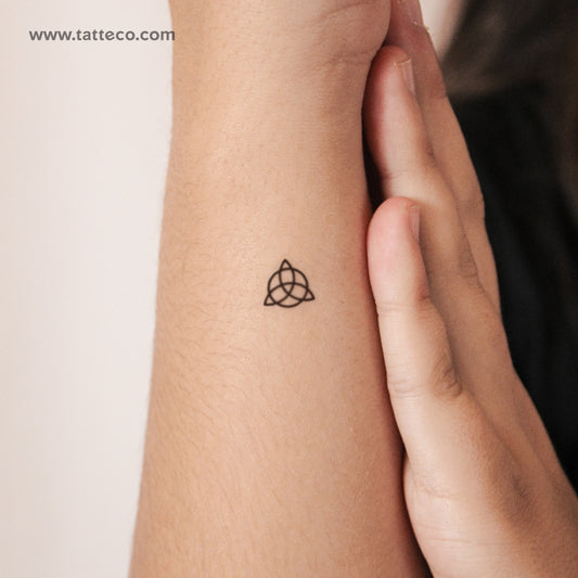 Tatuaje semipermanente de nudo de la trinidad pequeño (juego de 2)