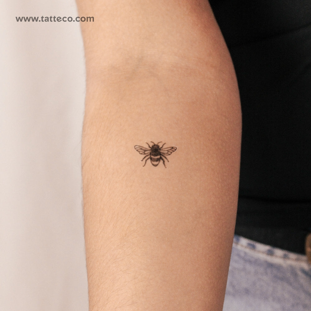 Hand-drawn Bee Semi-Permanent Tattoo - Set of 2