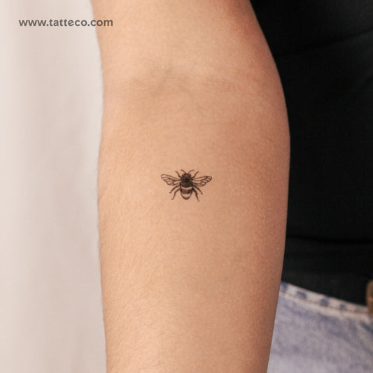 Tatuaje semipermanente de abeja dibujada a mano (juego de 2)