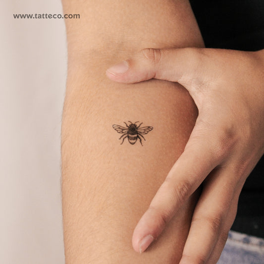 Tatuaje semipermanente de abeja dibujada a mano (juego de 2)
