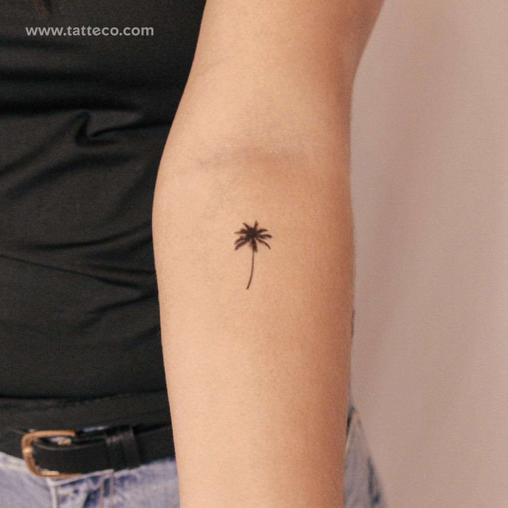Tatuaje semipermanente de cocotero pequeño (juego de 2)