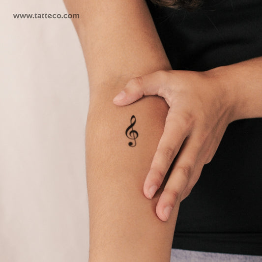 Tatuaje semipermanente de clave de sol (juego de 2)